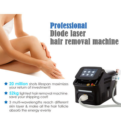 เครื่องเลเซอร์ไดโอดแบบพกพาความยาวคลื่น 3 เครื่องสำหรับการกำจัดขน รองรับหลายภาษา
