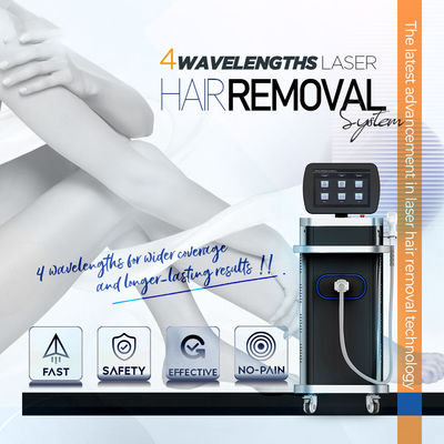 1.6kw Ice Platinum Titanium Diode Hair Removal Laser 4 ความยาวคลื่น 755 808 940 1064nm
